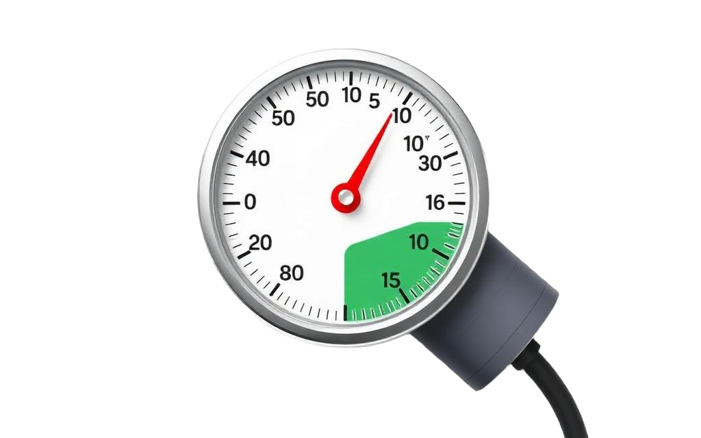 Blutdruck Messgerät zeigt gesunde Werte